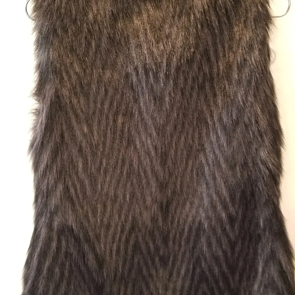 Say What? Black Faux Fur Fitted Vest Lined inside Sleeveless Women's Size‎ S